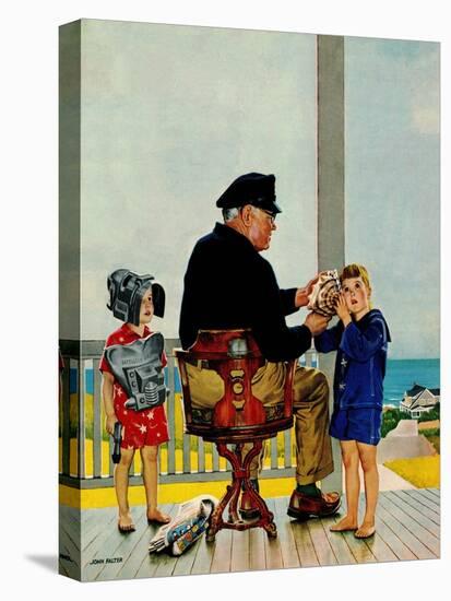 "Listening to the Sea", July 21, 1956-John Falter-Premier Image Canvas