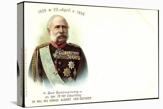 Litho König Albert Von Sachsen, Wettiner, 70 Geburtstag-null-Premier Image Canvas