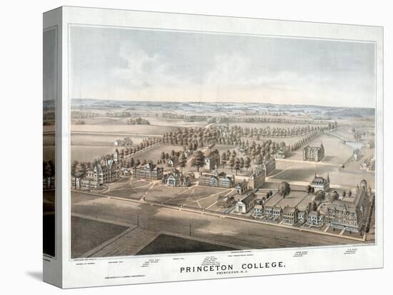 Lithograph of Princeton College-null-Premier Image Canvas