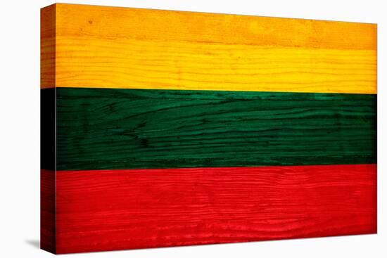 Lithuania Flag Design with Wood Patterning - Flags of the World Series-Philippe Hugonnard-Stretched Canvas
