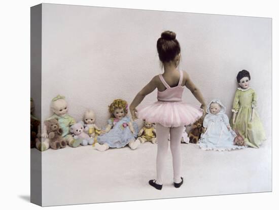 Little Ballerina in Pink with Dolls-Nora Hernandez-Premier Image Canvas