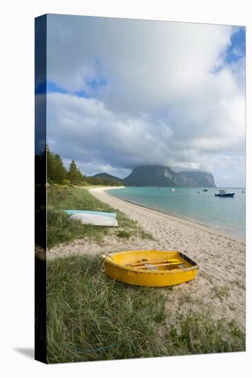 Little Boats Lying in the Grass in Front of Mount Lidgbird and Mount Gower in the Background-Michael Runkel-Premier Image Canvas