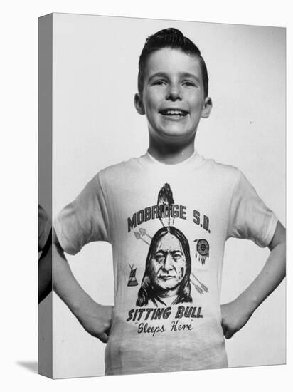 Little Boy Modeling Sitting Bull T-Shirt-Al Fenn-Premier Image Canvas