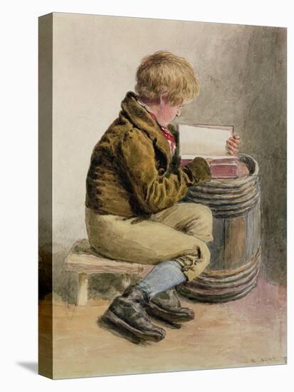 Little Boy Reading a Book-William Henry Hunt-Premier Image Canvas