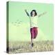 Little Boy Running Feeling Happiness and Freedom-zurijeta-Premier Image Canvas