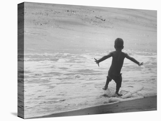 Little Boy Trying to Surf-Allan Grant-Premier Image Canvas