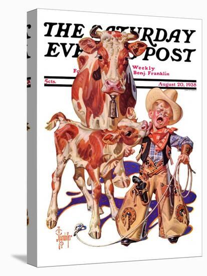 "Little Cowboy Takes a Licking," Saturday Evening Post Cover, August 20, 1938-Joseph Christian Leyendecker-Premier Image Canvas