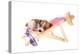 Little Cute Beach Puppy Resting In Chair-Ivonnewierink-Premier Image Canvas