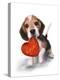 Little Dog with Red Heart-MAKIKO-Premier Image Canvas