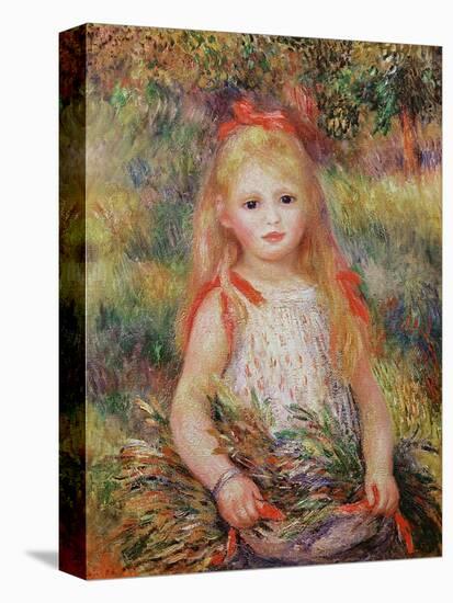 Little Girl Carrying Flowers, or the Little Gleaner, 1888-Pierre-Auguste Renoir-Premier Image Canvas