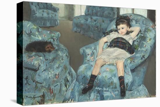 Little Girl in a Blue Armchair, 1878-Mary Cassatt-Premier Image Canvas