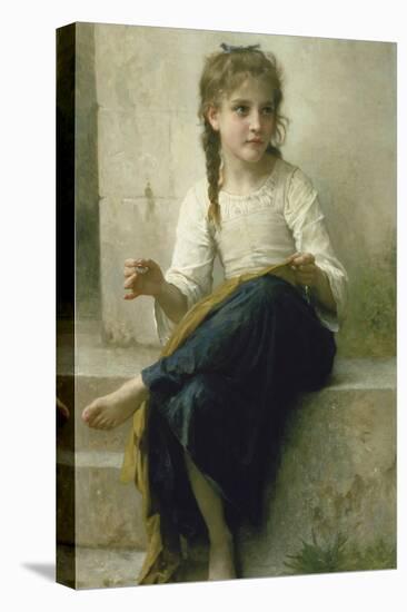 Little Girl Sewing, 1898-William Adolphe Bouguereau-Premier Image Canvas