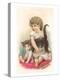 Little Girl with Cat-null-Stretched Canvas