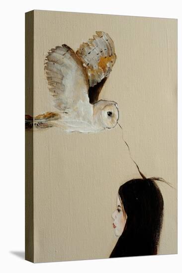 Little Girl with Owl,2016, Detail-Susan Adams-Premier Image Canvas