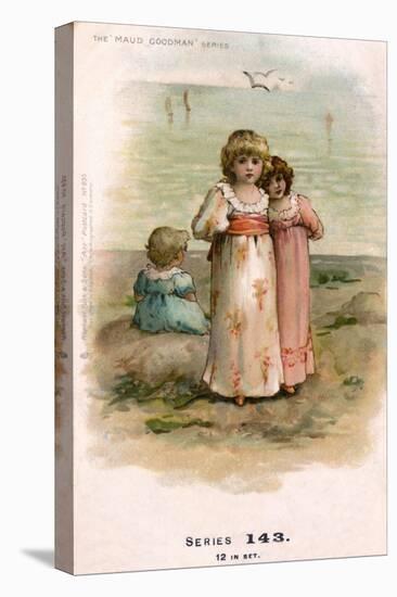 Little Girls at the Seaside-Maud Goodman-Stretched Canvas