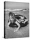 Little Girls Playing Together on a Beach-Lisa Larsen-Premier Image Canvas