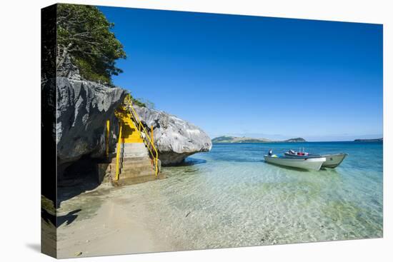 Little Motorboats Anchoring before the Sawa-I-Lau Caves, Yasawa, Fiji, South Pacific-Michael Runkel-Premier Image Canvas