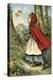 Little Red Riding Hood Catching Butterflies-English School-Premier Image Canvas