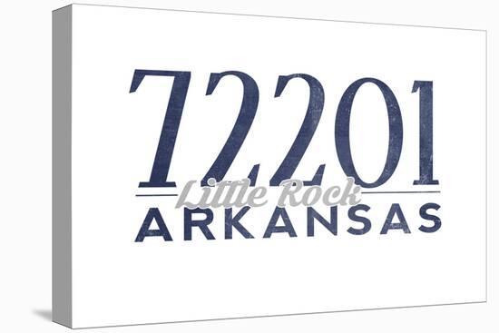 Little Rock, Arkansas - 72201 Zip Code (Blue)-Lantern Press-Stretched Canvas