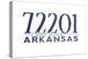 Little Rock, Arkansas - 72201 Zip Code (Blue)-Lantern Press-Stretched Canvas