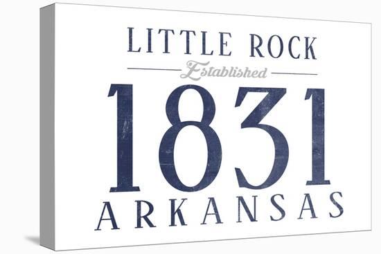 Little Rock, Arkansas - Established Date (Blue)-Lantern Press-Stretched Canvas