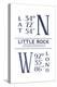 Little Rock, Arkansas - Latitude and Longitude (Blue)-Lantern Press-Stretched Canvas