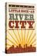 Little Rock, Arkansas - Skyline and Sunburst Screenprint Style-Lantern Press-Stretched Canvas