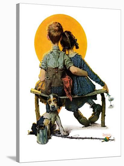 "Little Spooners" or "Sunset", April 24,1926-Norman Rockwell-Premier Image Canvas