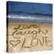 Live Laugh Love in the Sand-Kimberly Glover-Stretched Canvas