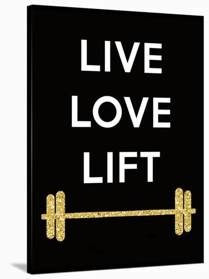 Live Love Lift Stretched Canvas Print Peach And Gold