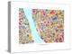 Liverpool England City Street Map-Michael Tompsett-Stretched Canvas