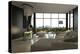 Living Room Interior with Open Fireplace and Floor to Ceiling Windows-PlusONE-Premier Image Canvas