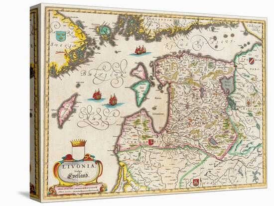 Livonia Map, Vulgo Lyefland, Atlas Maior-Joan Blaeu-Premier Image Canvas