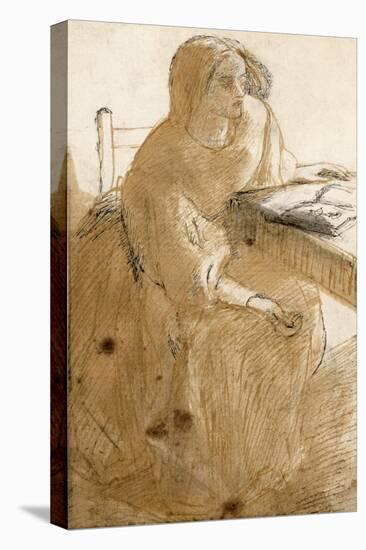 Lizzie Siddal (1832-62) (Pen and Ink and W/C on Paper)-Dante Gabriel Rossetti-Premier Image Canvas