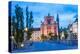 Ljubljana at Night. Franciscan Church of the Annunciation Seen from the Triple Bridge (Tromostovje)-Matthew Williams-Ellis-Premier Image Canvas