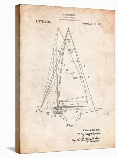 Ljungstrom Sailboat Rigging Patent-Cole Borders-Stretched Canvas