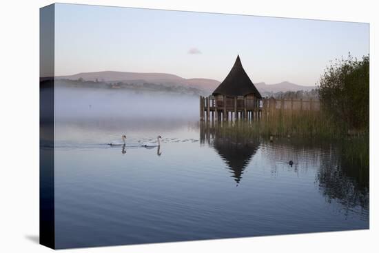 Llangorse Lake and Crannog Island in Morning Mist-Stuart Black-Premier Image Canvas