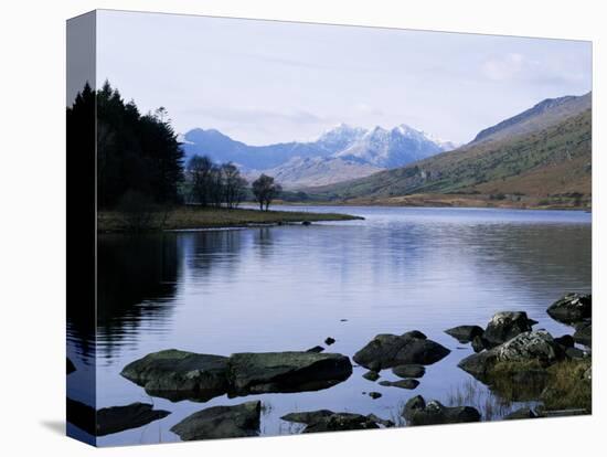 Llyn Mynbyr in the Early Morning, with Snowdonian Mountains Behind, Capel Curig, North Wales-Raj Kamal-Premier Image Canvas