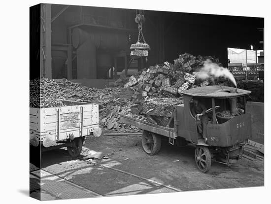 Loading a Steam Wagon with Scrap at a Steel Foundry, Sheffield, South Yorkshire, 1965-Michael Walters-Premier Image Canvas