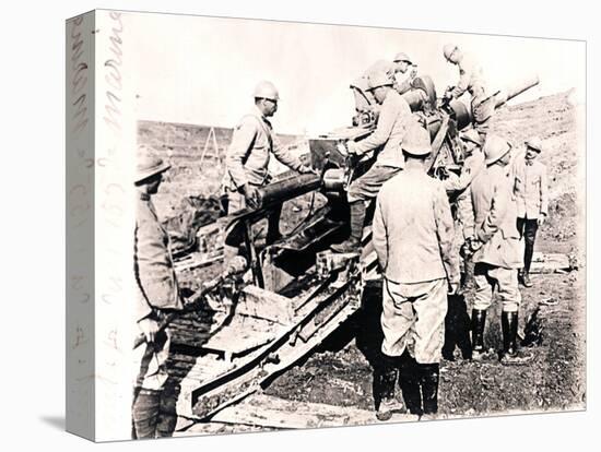 Loading shell into 155 mm gun, c1914-c1918-Unknown-Premier Image Canvas