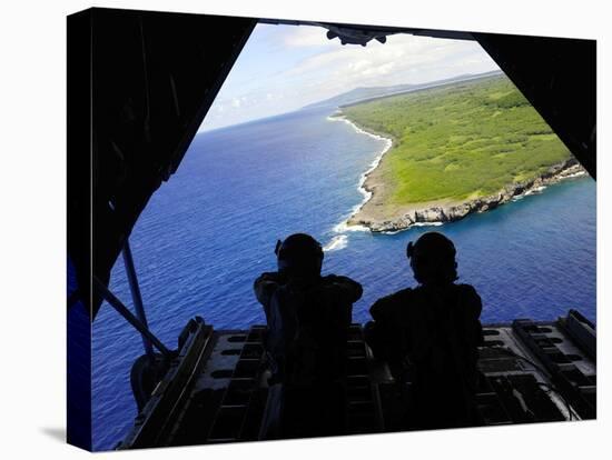 Loadmasters Look Out over Tumon Bay from a C-130 Hercules-Stocktrek Images-Premier Image Canvas
