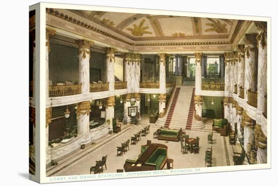 Lobby, Jefferson Hotel, Richmond, Virginia-null-Stretched Canvas