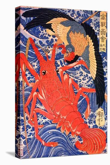 Lobster and Bird-Kuniyoshi Utagawa-Premier Image Canvas