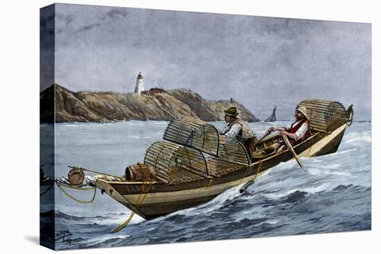 Lobster Fishermen in the Grand Manan Channel Between Maine and New Brunswick, 1890s-null-Premier Image Canvas
