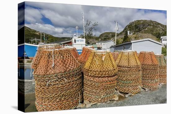 Lobster Traps Near Fishing Boat Outside St. John'S, Newfoundland, Canada, North America-Michael Nolan-Premier Image Canvas