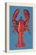 Lobster - Woodblock-Lantern Press-Stretched Canvas