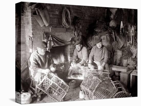 Lobstermen Repair Their Pots in Their Shanty at the West End of Bridlington Harbour, June 1936-null-Premier Image Canvas