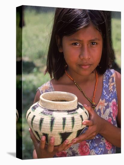Local Girl with Pottery, Panama-Bill Bachmann-Premier Image Canvas