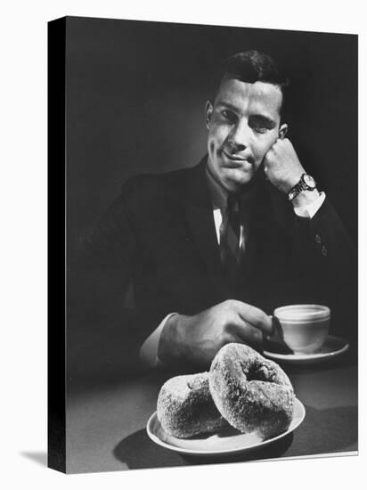 Local Man with Donuts and Coffee-Ralph Morse-Premier Image Canvas