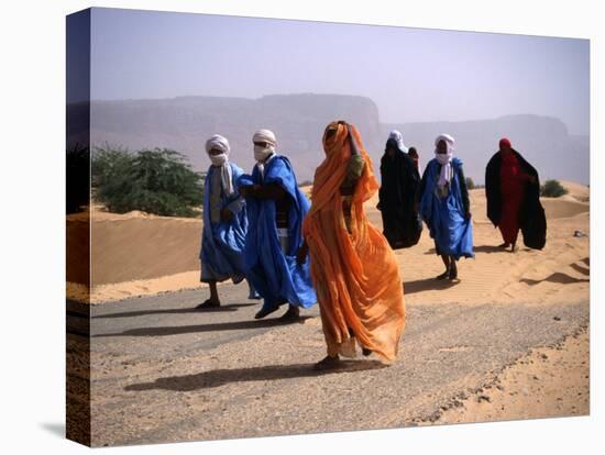 Local People Travel the Road Between Nouadhibou and Mouackchott, Mauritania-Jane Sweeney-Premier Image Canvas